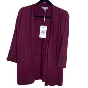 Evolution Dark Purple Cropped Sleeve Sweater - Size Small